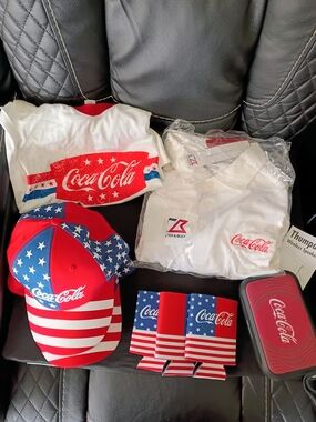Coca Cola Red, White & Blue Stars & Stripes Hat and Tee Set